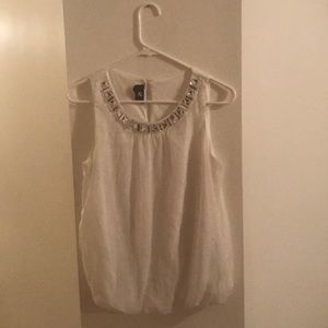 White and silver dressy top.